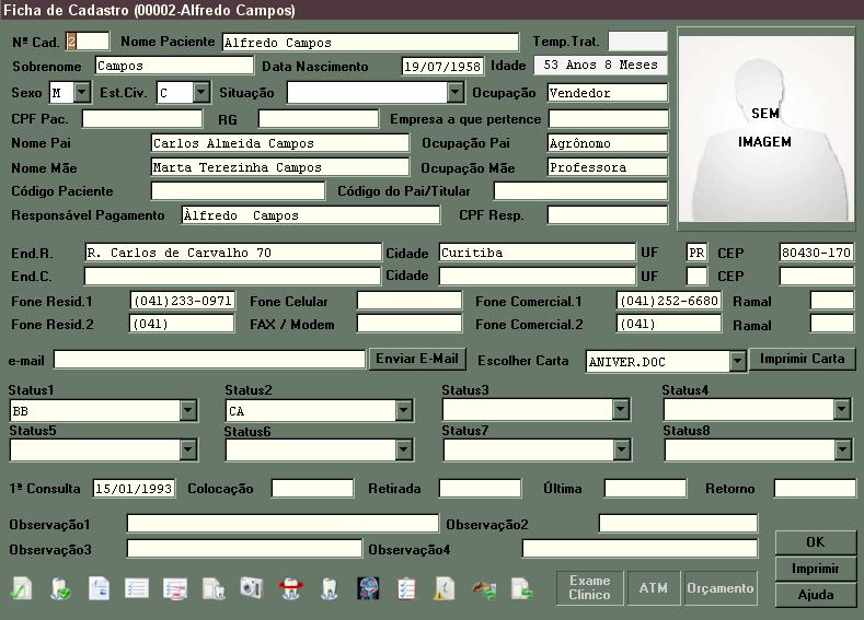 Ficha De Cadastro Do Paciente